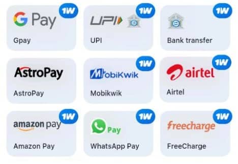 1win india payment methods 2